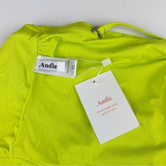 Andie The Aruba Halter Bikini Top Swimsuit Neon Lemon Size XL NWT - Picture 7 of 8